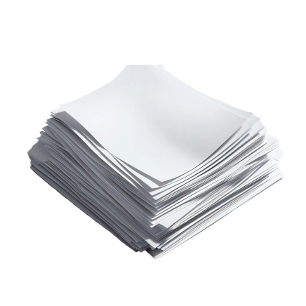 Imagem de alguns papeis brancos empilhados