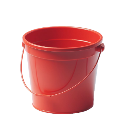 Imagem de um balde vermelho