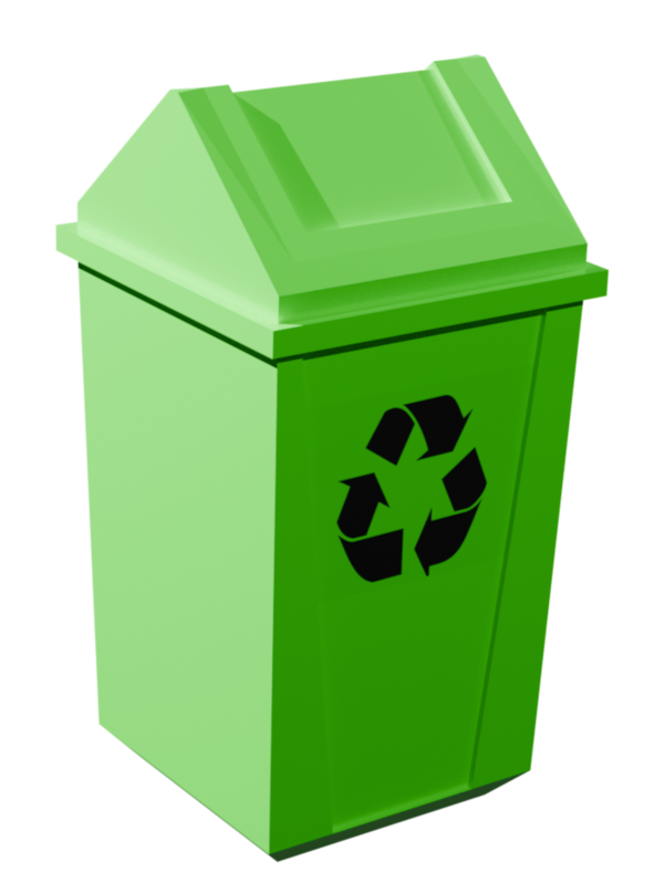 Lixeira Verde em 3d