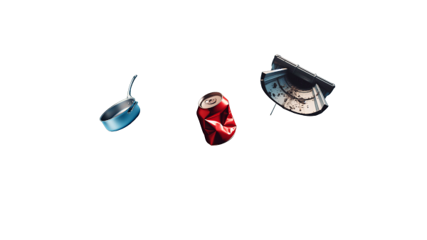 Imagem com alguns exemplos de lixos de metal