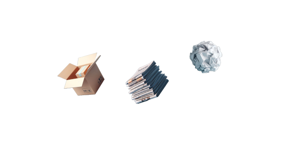 Imagem com alguns exemplos de lixos de papel