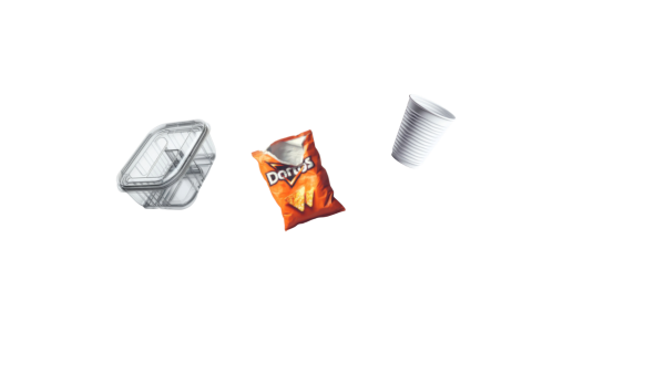 Imagem com alguns exemplos de lixos plásticos