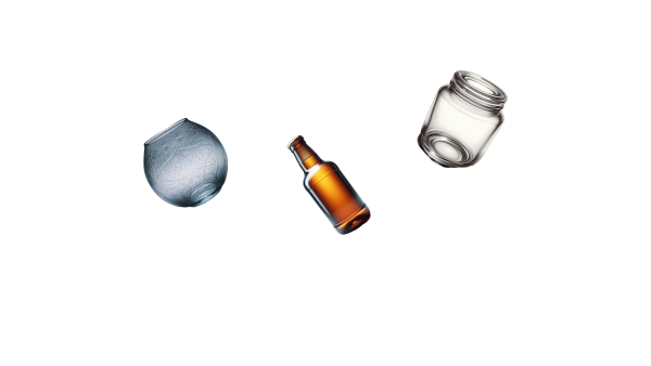 Imagem com alguns exemplos de lixos de vidro